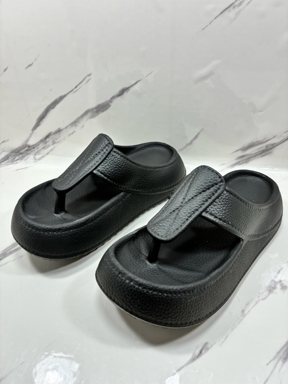 Kids Black Foam Thong Sandals